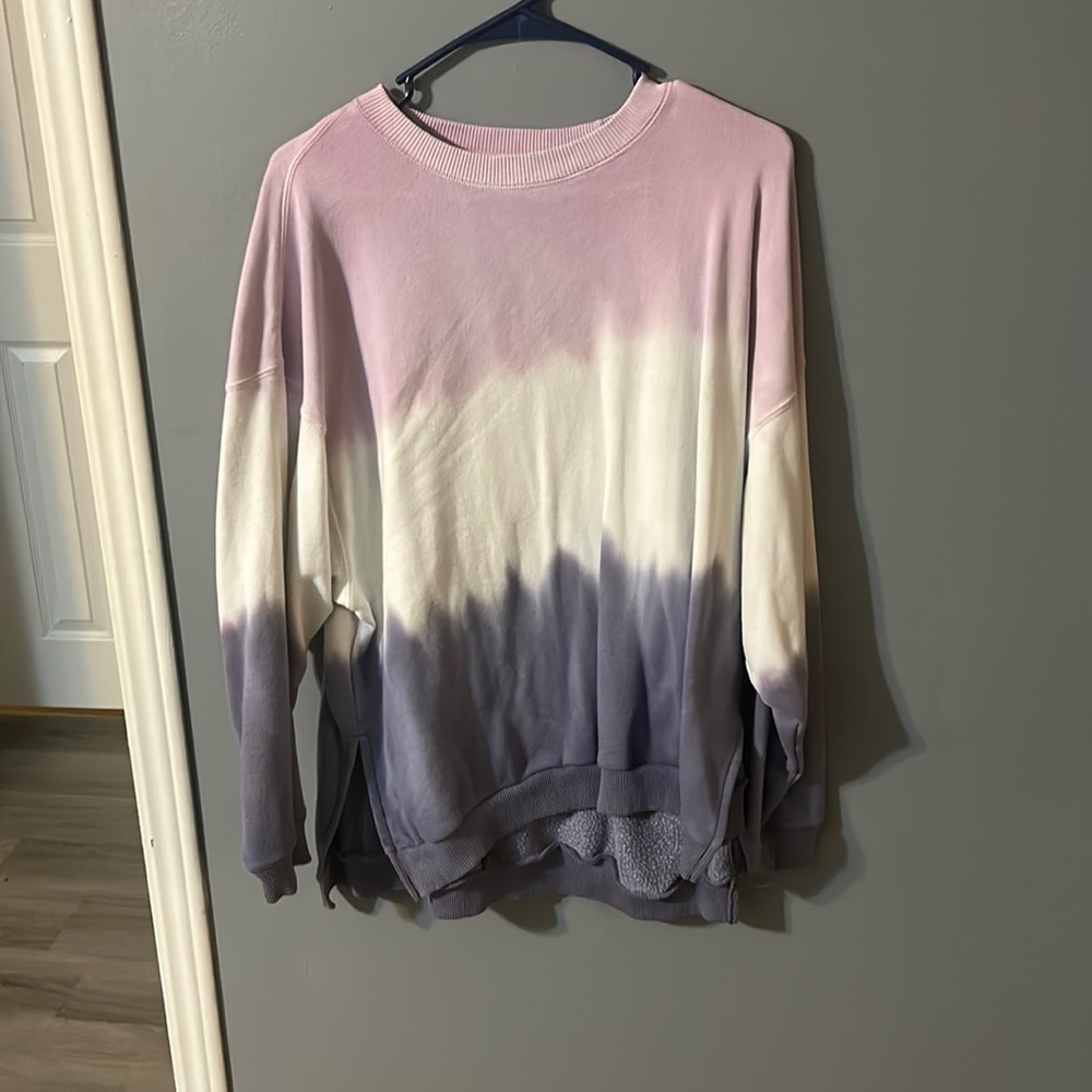 pink into white into purple ombré sweatshirt size small oversized